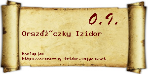 Orszáczky Izidor névjegykártya